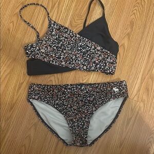 Women's Black Floral Bikini Set